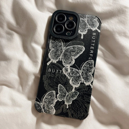 Fashion Retro Butterfly Leather iPhone Case