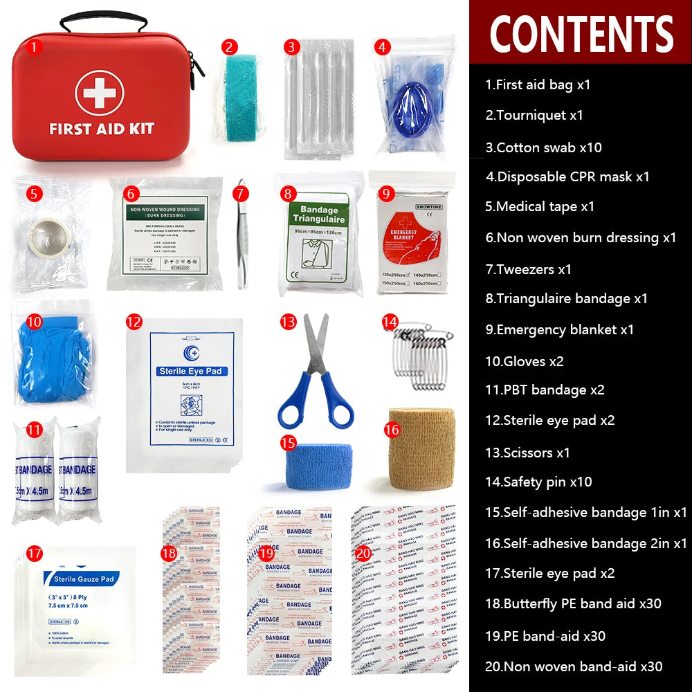 129pcs Waterproof Travel First Aid Kit